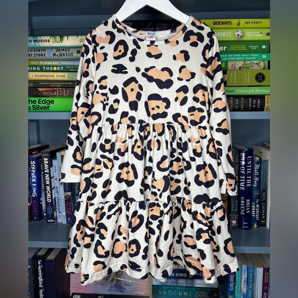 BMG Kids Leopard Print Tiered Dress